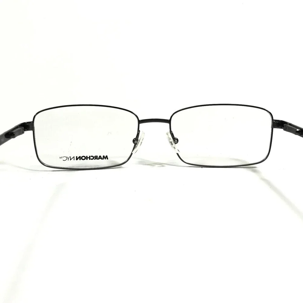 Marchon NYC Eyeglasses Frames 033 ASTOR Silver Rectangular Full Rim 54-17-145